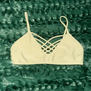 Vintage Hollister Army Green Bikini Top with Criss-Cross Detail